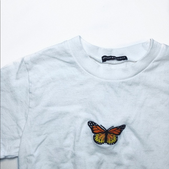 White brandy tee with butterfly - Picture 3 of 3